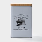 Банка для сахара «Дом и поле», 1.8 л, 19×12×8 см, жесть, белая - Фото 2