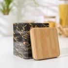 Банка для сыпучих продуктов «Золотой мрамор», 12×10×10 см, цвет чёрный 5236019