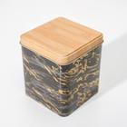 Банка для сыпучих продуктов «Золотой мрамор», 12×10×10 см, цвет чёрный 5236019