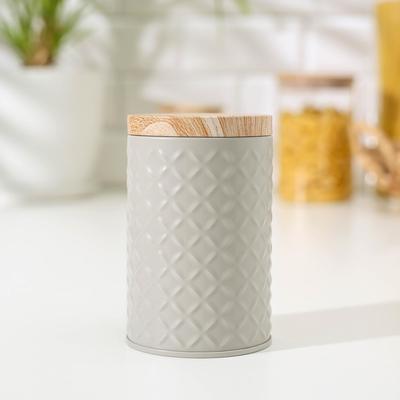 Банка для сыпучих продуктов «Сканди», 430 мл, 11.5×7.3 см, цвет серый