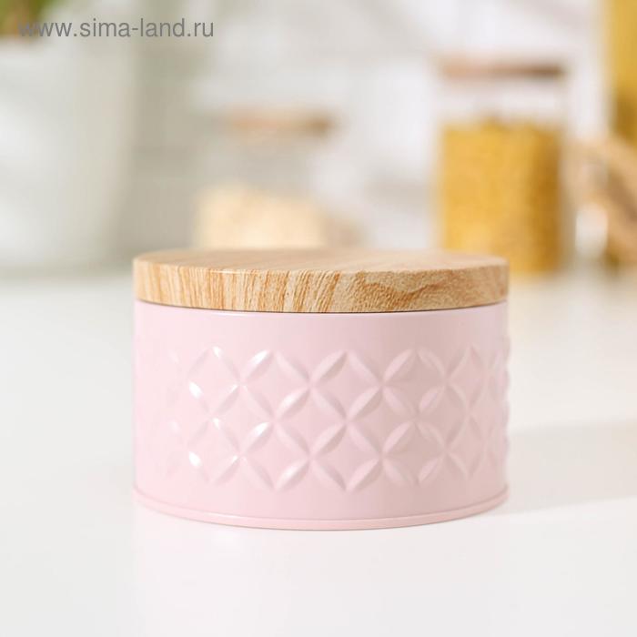 Банка для сыпучих продуктов «Сканди», 300 мл, 6×10 см, цвет розовый - Фото 1