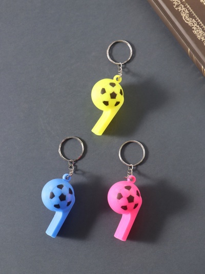 Брелок для ключей на кольце «Футбольный мяч-свисток», пластик, МИКС