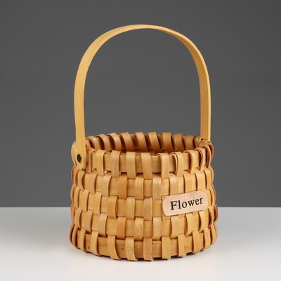 Корзина плетёная для хранения, 17×17×12.5 см, ручка h=13.5 см, ротанг