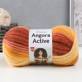 Пряжа "Angora Active" 20% шерсть, 80% акрил  500м/100гр (844 бордово-персиковый)