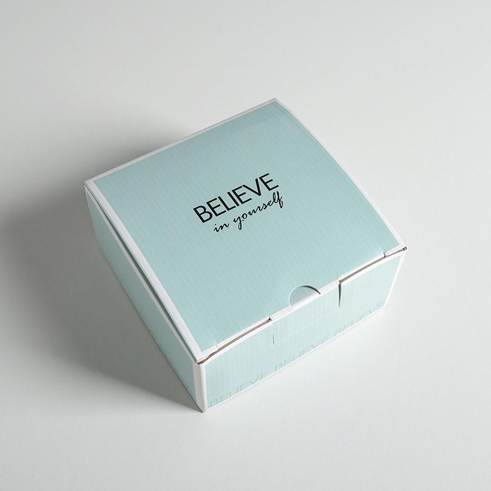 Коробка подарочная сборная, упаковка, Believe, 15 х 15 х 7 см