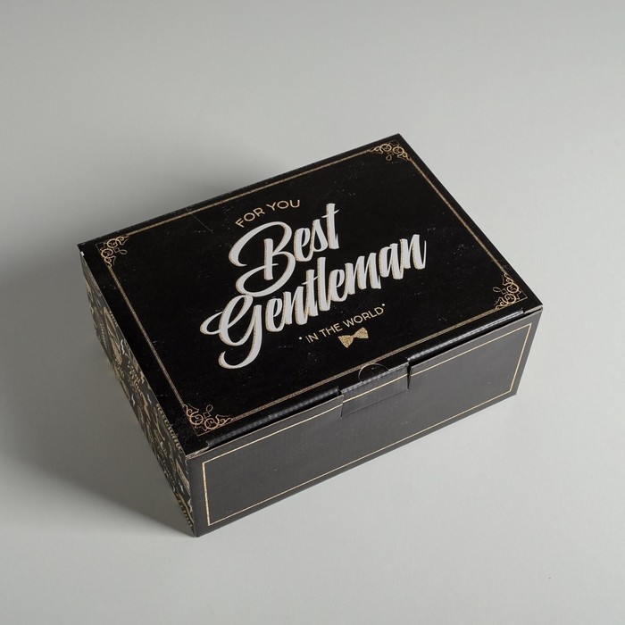 Коробка подарочная сборная, упаковка, «Джентельмену», 26×19×10 см