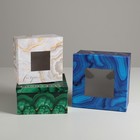 Набор коробок с PVC окном 3 в 1, упаковка подарочная, «Текстуры», 18 х 18 х 10‒22 х 22 х 12 см - фото 9092086