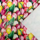 Бумага упаковочная глянцевая «Тюльпаны с 8 марта», 70 х 100 см - фото 319711515
