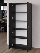 Шкаф двухстворчатый бельевой «Клик Мебель. Джамп ДШБ8», 1980×800×400 мм, цвет чёрный - фото 60787500