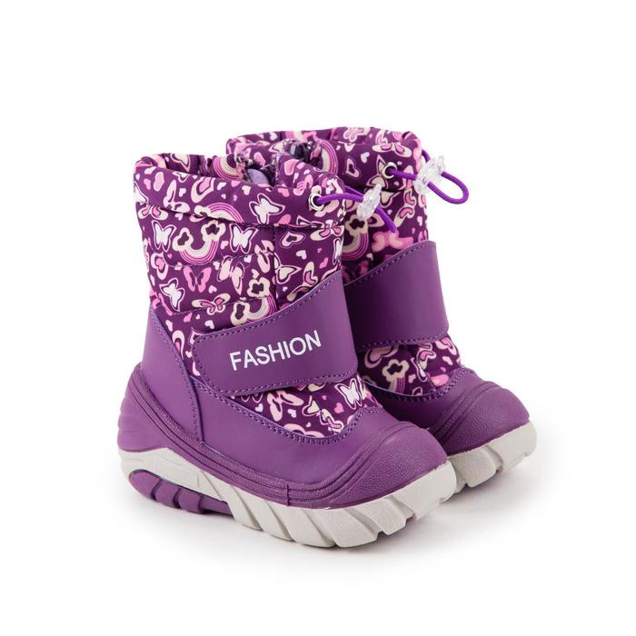 Сноубутсы детские, цвет фиолетовый, размер 19 - Фото 1