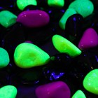 Галька флуоресцентная микс: черный, лимонный, зеленый, пурпурный, 800 г фр.8-12 мм - Фото 1