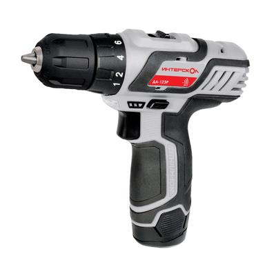 Дрель-шуруповерт ИНТЕРСКОЛ ДА-12ЭР, 12 В, 2×2 Ач, Li-Ion, 1400 об/мин, 28 Нм, БЗП 10 мм