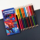 Цветные карандаши, 24 цвета, двусторонние, Человек-паук - Фото 4