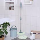 Швабра с отжимом и ведро «Мини»: ведро с металлической центрифугой 10 л, швабра, запасная насадка из микрофибры - Фото 2