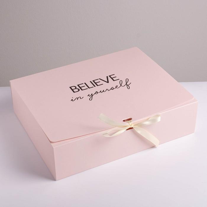 Коробка подарочная складная, упаковка, «Поздравляю», 31 х 24.5 х 8 см, БЕЗ ЛЕНТЫ