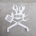 Вешалка интерьерная настенная на 2 крючка BBQ, для кухни, цвет белый - Фото 2