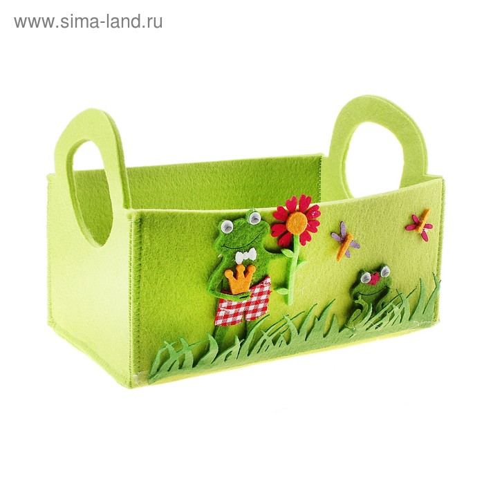 корзиночка войлок Королевский лягушонок 22*12*15 см - Фото 1