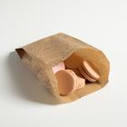 Пакет бумажный фасовочный, упаковка, крафт, V-образное дно «Цветы», 17 x 10 x 6,5 см - Фото 3