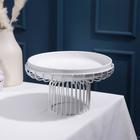 Подставка для десертов керамическая на металлической подставке «Флора», 21,5×13 см, цвет белый - Фото 1