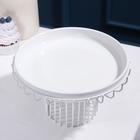 Подставка для десертов керамическая на металлической подставке «Флора», 21,5×13 см, цвет белый - Фото 2