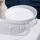 Блюдо для торта «Флора», 26,5×13 см, на металлической подставке - фото 804371638