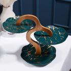 Блюдо керамическое для пирожных 3-х ярусное «Изумруд», d=15/18/20 см - Фото 2