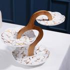 Блюдо керамическое для пирожных 3-х ярусное «Марбл», d=15/18/20 см - Фото 2