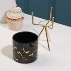 Конфетница керамическая «Марбл», 220 мл, 8,5×14 см, цвет чёрный - Фото 2