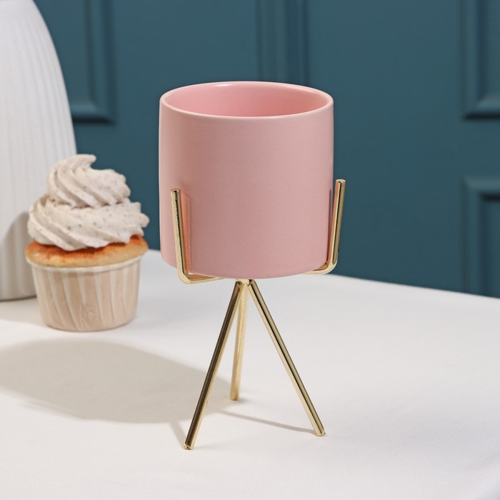 Конфетница керамическая «Нюд», 220 мл, 8,5×14 см, цвет розовый - Фото 1