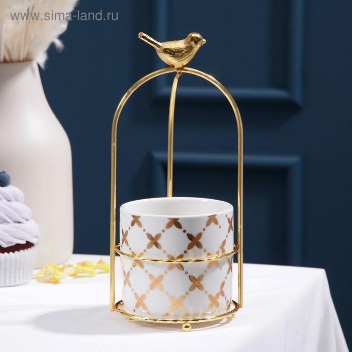 Конфетница керамическая «Клевер. Птичка», 220 мл, 9×20,5 см - Фото 1