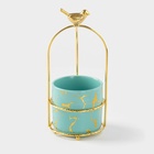 Конфетница керамическая «Изумруд. Птичка», 220 мл, 9×20.5 см - Фото 2