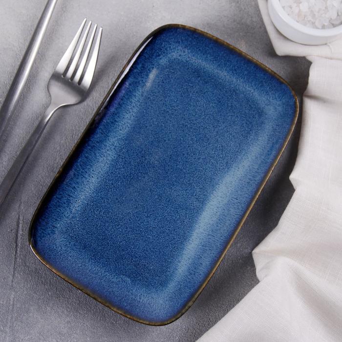 Блюдо керамическое прямоугольное «Лунная тропа», 19×11 см - Фото 1