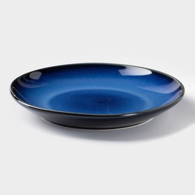Тарелка обеденная «Лунная тропа», d=21 см, керамика, синяя