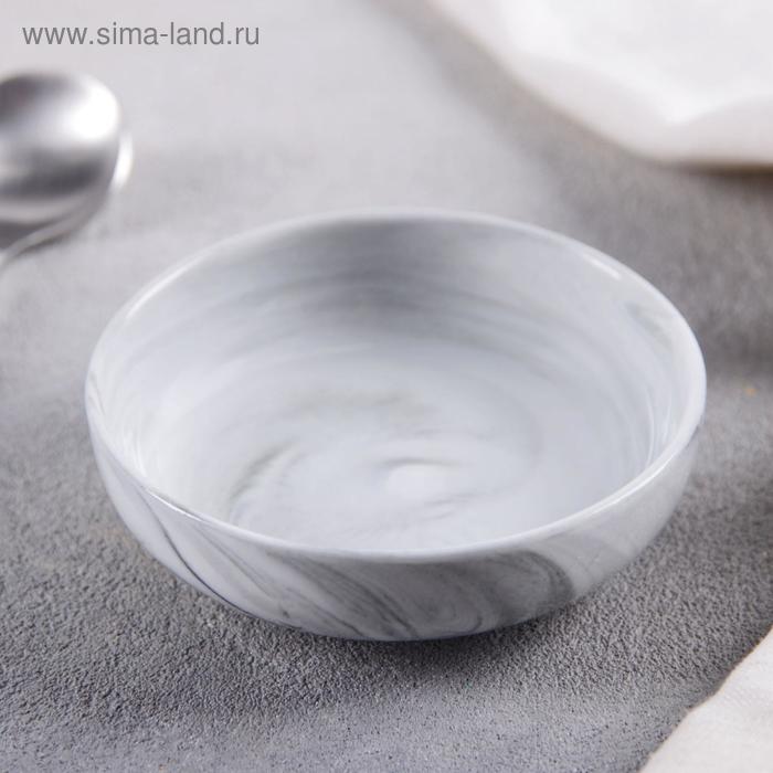 Соусник керамический «Мрамор», 100 мл, d=8 см, цвет серый - Фото 1