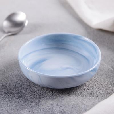 Соусник керамический «Мрамор», d=8 см, цвет голубой