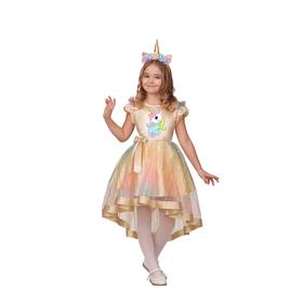 Карнавальный костюм «Единорожка», платье, головной убор, р. 32, рост 128 см
