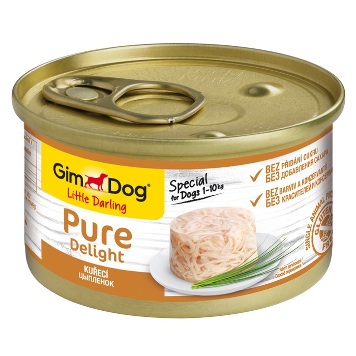 Влажный корм GIMDOG Pure Delight, для собак из цыпленка, 85 г - Фото 1