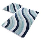 Комплект ковриков для ванной COLORFUL, 2 шт, 50 х 80 см, 40 х 50 см, акрил, цвет голубой - фото 295014335