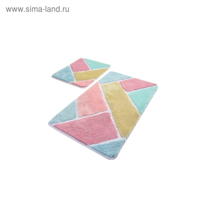 Комплект ковриков для ванной Colors, 2 шт, размер 50 х 80 см и 40 х 50 см, акрил - Фото 1