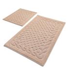Комплект ковриков для ванной STONE, 2 шт, размер 60 х 100 см и 60 х 50 см, хлопок, цвет пудра - фото 295014353