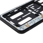 Рамка для автомобильного номера, книжка, черная, цвет белый с золотом - Фото 3