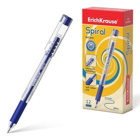 Ручка гелевая ErichKrause Spiral, чернила синие, узел 0.5 мм, длина линии письма 600 метров