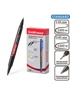 Маркер перманентный ErichKrause. Double P-80, синий, двухсторонний, 0.45 мм/1.65 мм - Фото 2