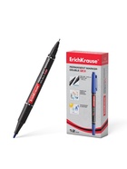 Маркер перманентный ErichKrause. Double P-80, синий, двухсторонний, 0.45 мм/1.65 мм - Фото 3