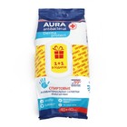 Влажные салфетки антибактериальные спиртовые AURA, 40+40 шт. - фото 9093958