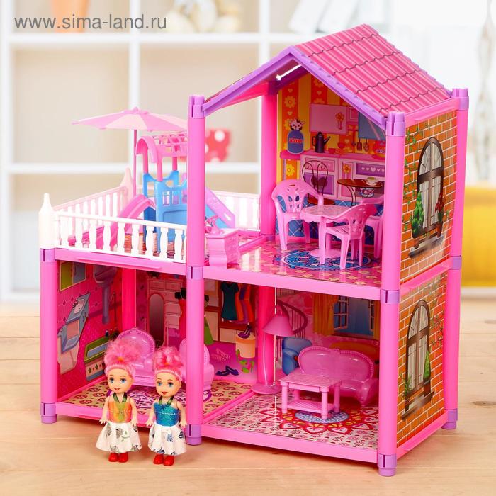 УЦЕНКА Дом для кукол «Коттедж» с куклами, с аксессуарами - Фото 1