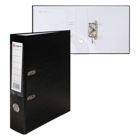 {{photo.Title}} {{photo.Alt || photo.Description || 'Папка-регистратор А4, 75 мм, ПВХ, тиснение «лён», металлическая окантовка, карман на корешок, собранная, черная, микс'}}