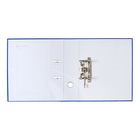 Папка-регистратор А4, 75 мм, ПВХ, тиснение «лен», металлическая окантовка, карман на корешок, собранная, синяя - Фото 6