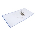 Папка-регистратор А4, 75 мм, ПВХ, тиснение «лен», металлическая окантовка, карман на корешок, собранная, синяя - Фото 7