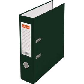 Папка-регистратор А4, 75 мм, Lamark, полипропилен, металлическая окантовка, карман на корешок, собранная, зелёная